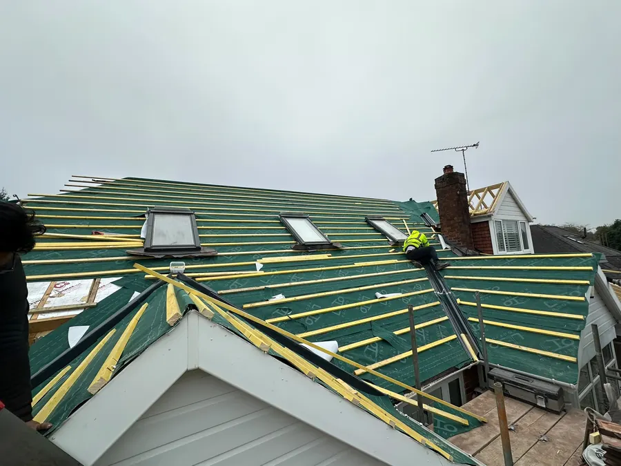 New membrane and battens on a dormer roof, Dawn Roofs Ltd