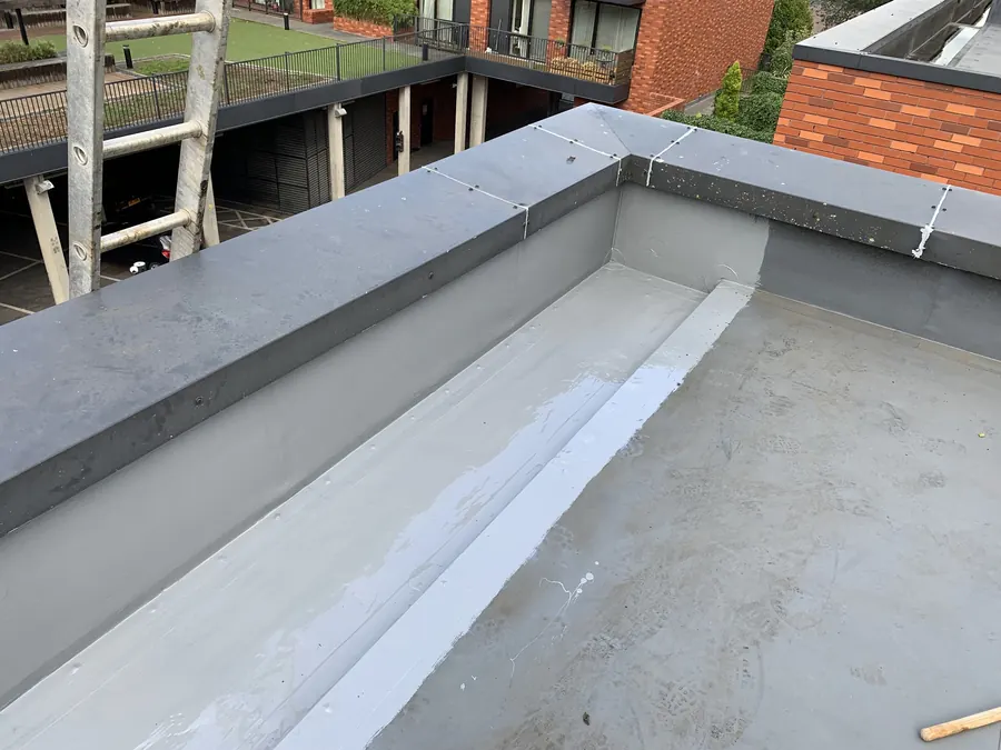 GRP flat roof with the upstand finished, Dawn Roofs Ltd