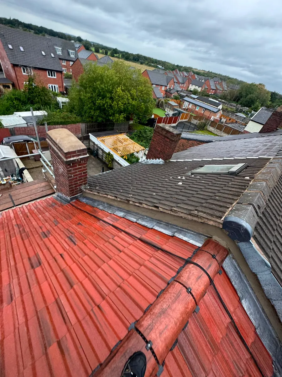 New red tile roof around a dormer, Dawn Roofs Ltd